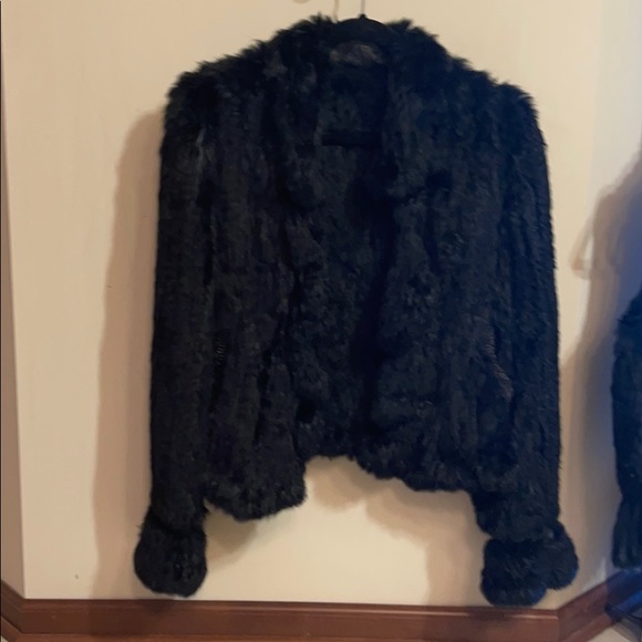 Black rabbit fur jacket